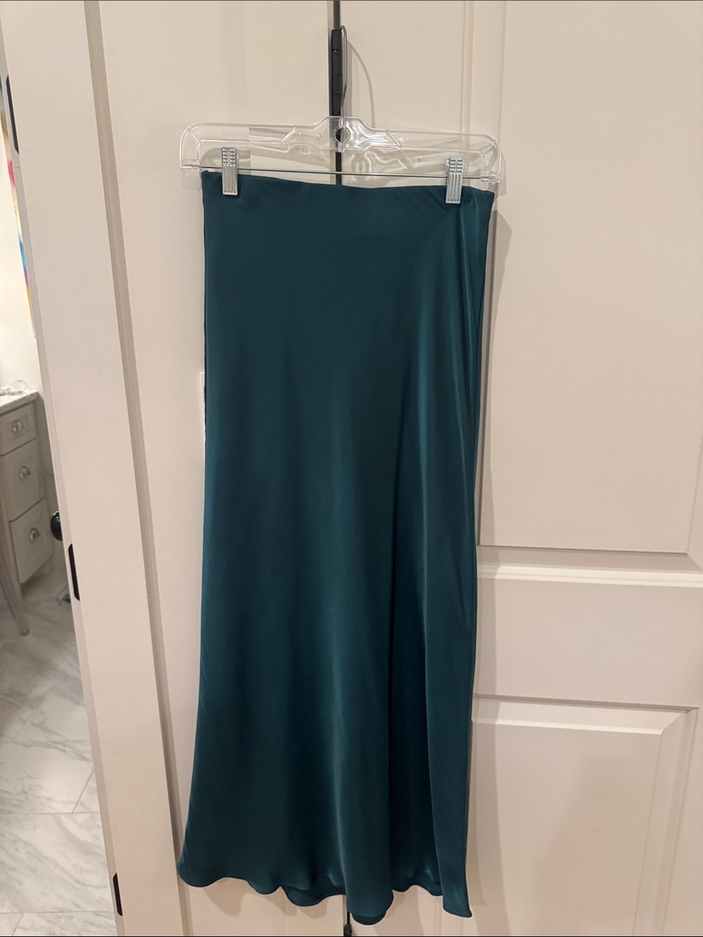Z Supply Teal Satin Maxi Skirt